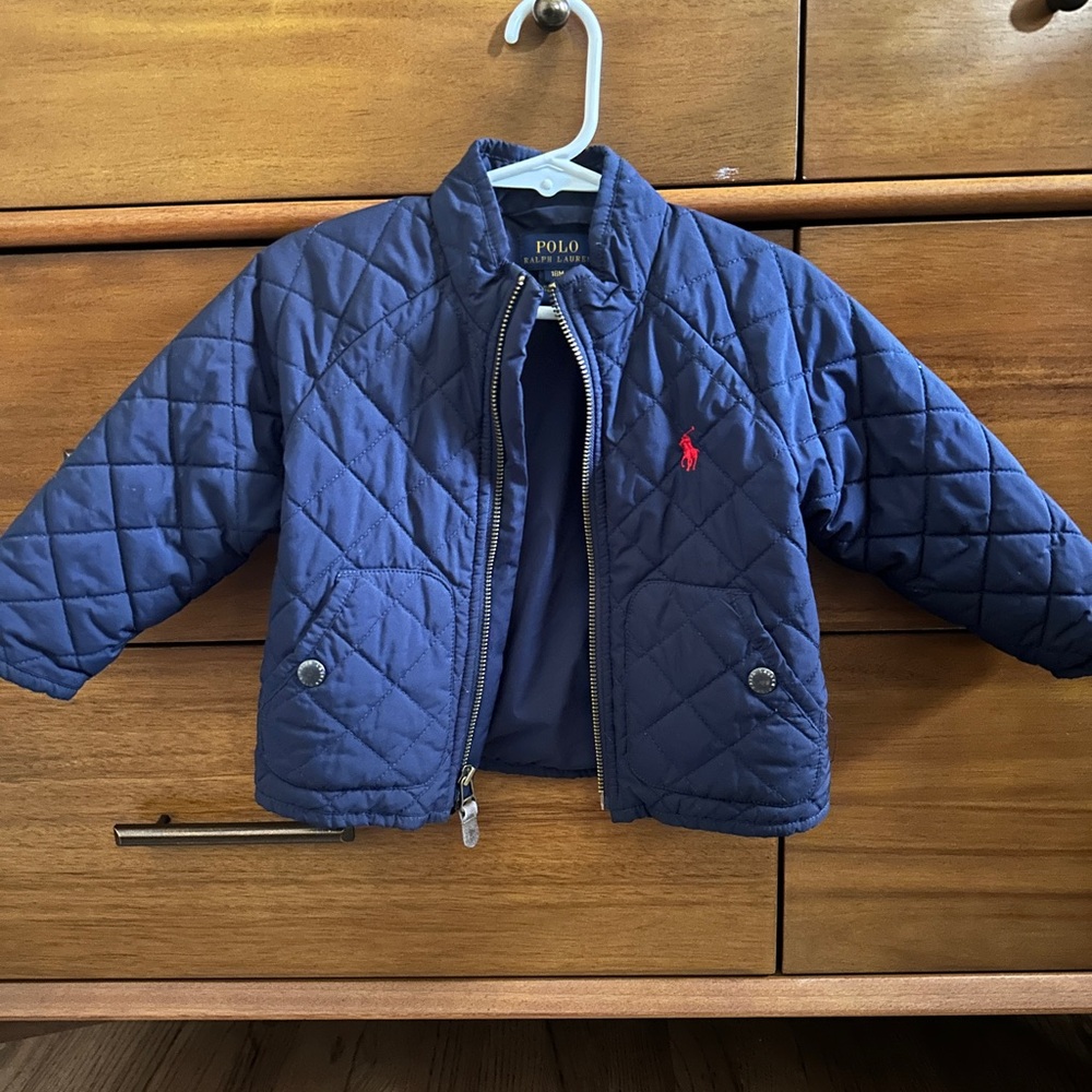 Polo by Ralph Lauren Kids Blue Quilted Jacket, size 18 mos